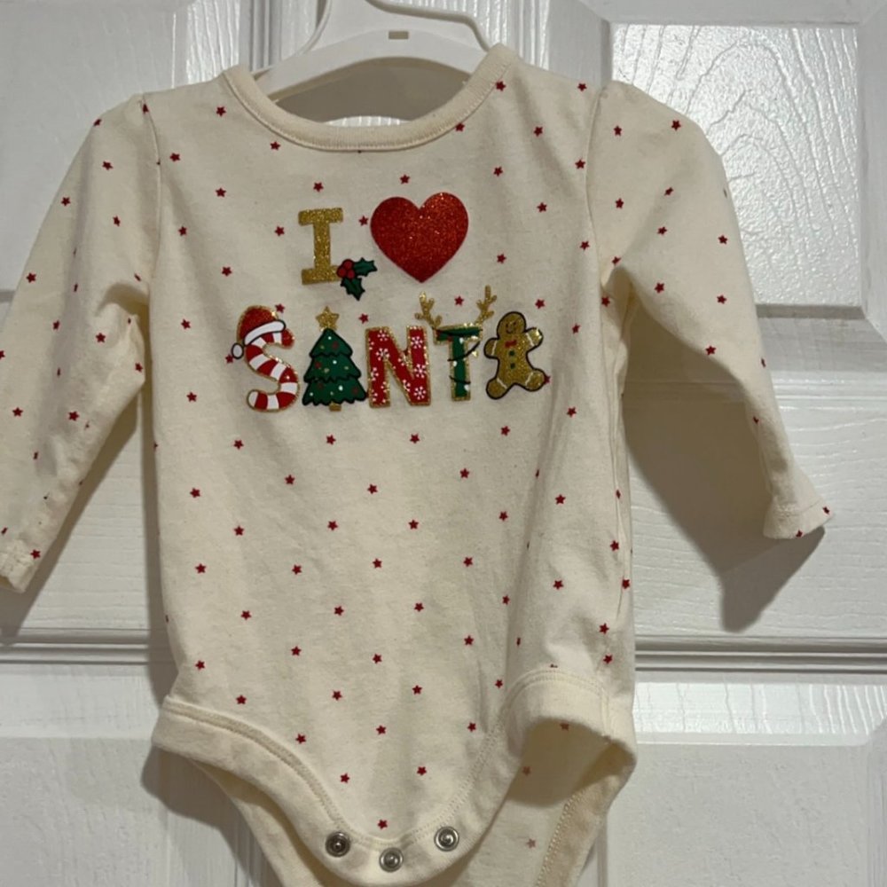 Holiday Time 3-6M One Piece I Love Santa RN# 52463 NWT
